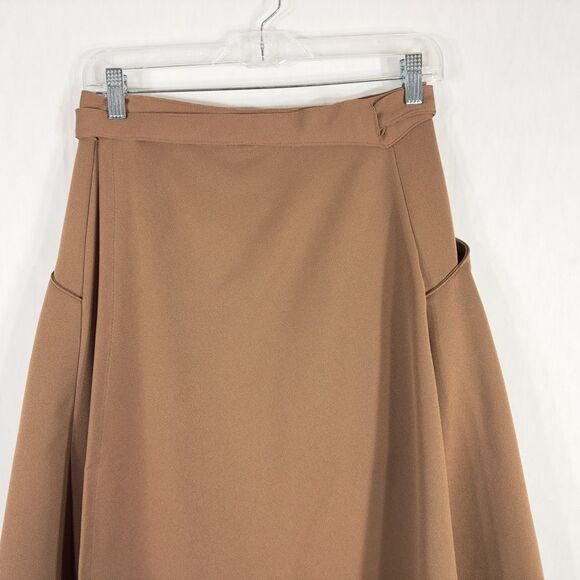 Vintage Uniform Wrap Skirt Solid‎ Brown Deep Pockets Army Womens Soviet 1014 - Picture 5 of 10
